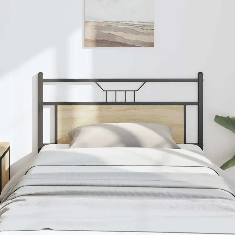 Industriële stijl hoofdbord van bewerkt hout met vierkante buizen - Sonoma eiken / 107 cm / 1 - Hoofdborden