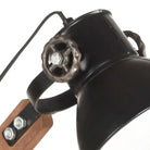Industriële tafellamp met mangohouten arm en zwarte afwerking - Lampen