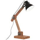 Industriële tafellamp met mangohouten arm en zwarte afwerking - Lampen