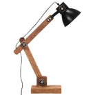 Industriële tafellamp met mangohouten arm en zwarte afwerking - Lampen