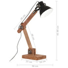 Industriële tafellamp met mangohouten arm en zwarte afwerking - Lampen
