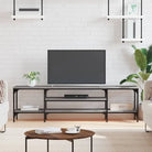 Industriële Tv-meubel met bewerkt hout voor een stevige uitstraling - Grijs sonoma / 1 / 161 cm - Tv-meubels
