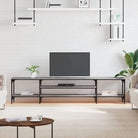 Industriële Tv-meubel met bewerkt hout voor een stevige uitstraling - Grijs sonoma / 1 / 201 cm - Tv-meubels