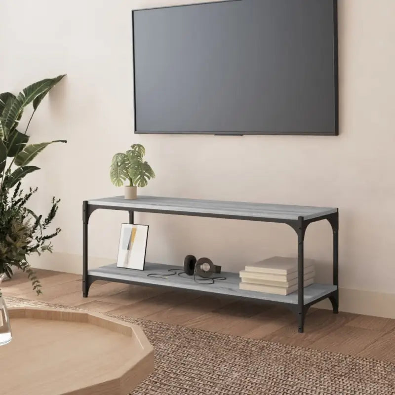 Industriële tv-meubel van bewerkt hout voor een stijlvolle woonkamer - Grijs sonoma / 1 / 100 cm - Tv-meubels