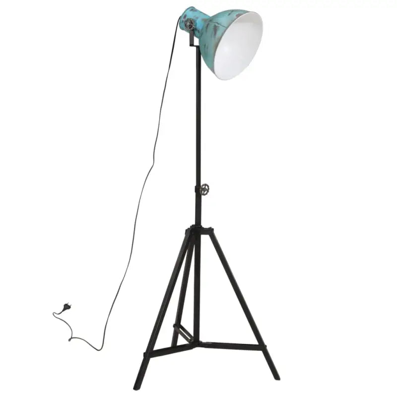 Industriële vloerlamp met verweerd blauw E27 fitting - Lampen