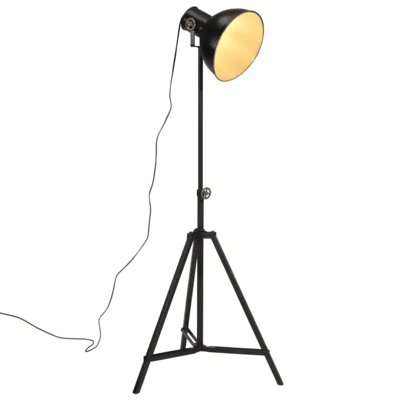 Industriële vloerlamp met verweerd blauw E27 fitting - Zwart / 1 - Lampen