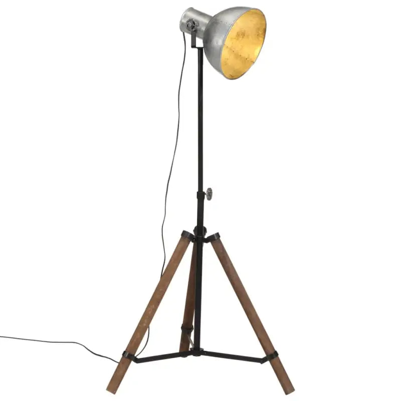 Industriële vloerlamp van massief mangohout met E27 fitting - Lampen