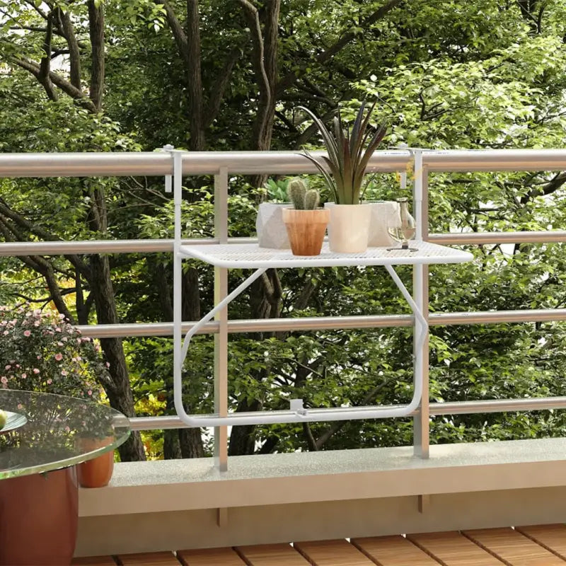 Inklapbare balkontafel voor tuin terras en balkon - Wit / 1 - Tuintafels