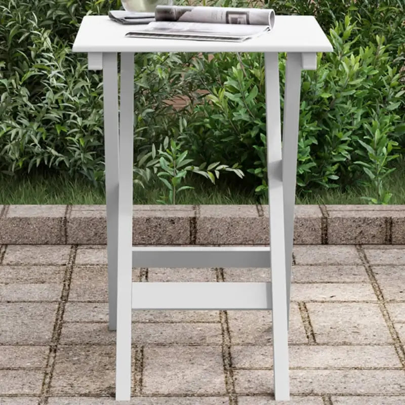 Inklapbare bijzettafel van massief populierenhout voor binnen en buiten - Wit / 1 - Tuintafels