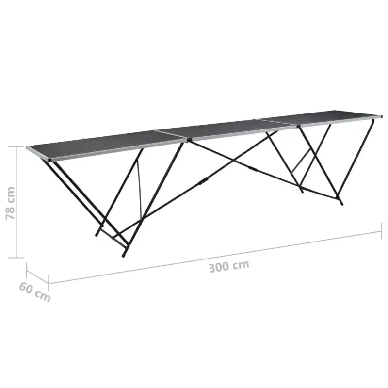 Inklapbare MDF tafel met stalen buispoten voor behang en knutselprojecten - Klaptafels