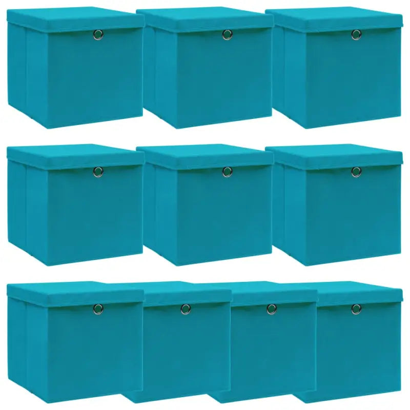 Inklapbare opbergdozen van nonwoven stof voor thuisgebruik - Babyblauw met deksels / 10 - Opbergdozen