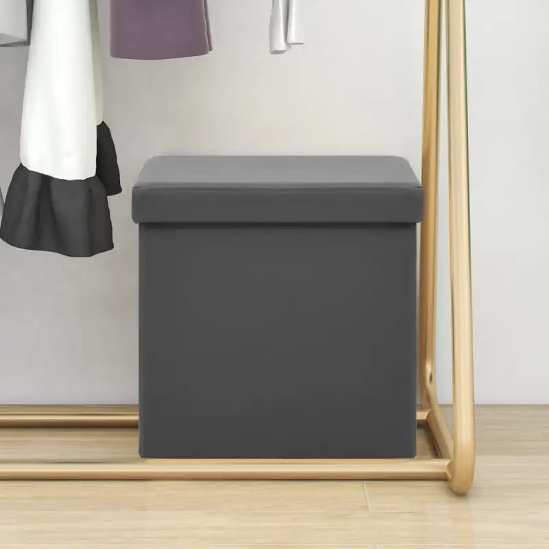 Inklapbare Opbergkruk voor Extra Zit en Opbergruimte - Grijs / 1 - Klapstoelen & krukken