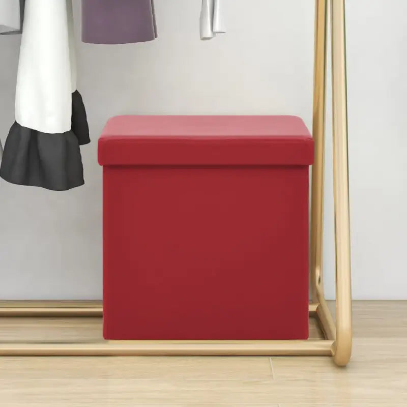 Inklapbare Opbergkruk voor Extra Zit en Opbergruimte - Wijnrood / 1 - Klapstoelen & krukken