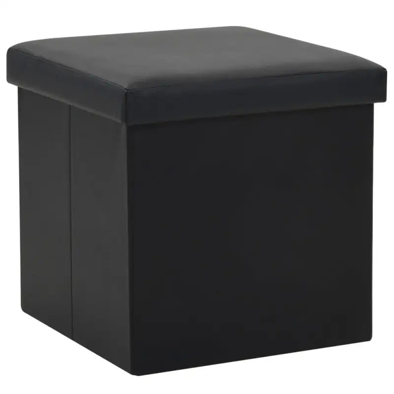 Inklapbare Opbergkruk voor Extra Zit en Opbergruimte - Zwart / 1 - Klapstoelen & krukken