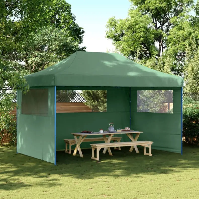 Inklapbare partytent met gepoedercoat staal voor buitenactiviteiten - Groen / 1 / met 3 zijwanden - Partytenten &
