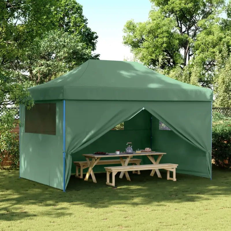 Inklapbare partytent met gepoedercoat staal voor buitenactiviteiten - Groen / 1 / met 4 zijwanden - Partytenten &
