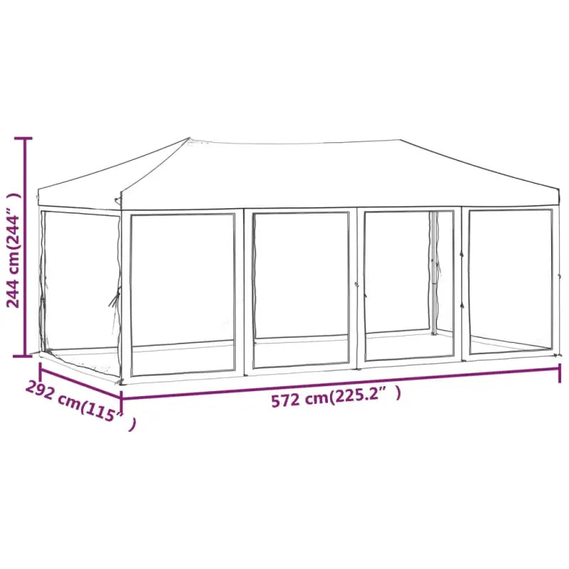 Inklapbare partytent van 210d Oxford stof met zilverkleurige coating - Partytenten & prieëlen