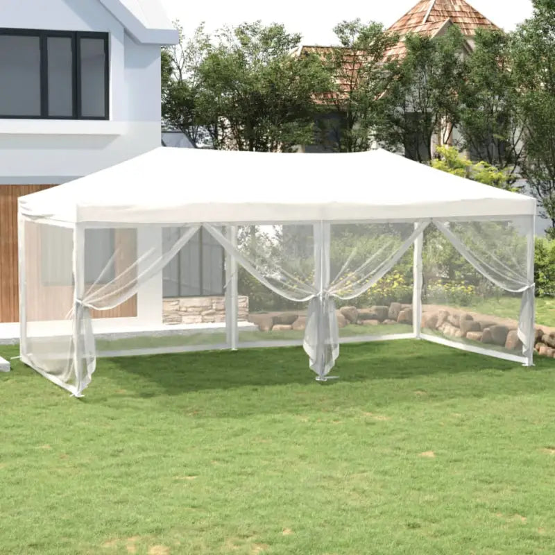 Inklapbare partytent van 210d Oxford stof met zilverkleurige coating - Wit / 3 x 6 m / 1 - Partytenten & prieëlen