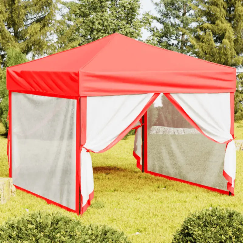 Inklapbare partytent van 210d Oxford stof met zilverkleurige coating - Rood / 3 x 3 m / 1 - Partytenten & prieëlen