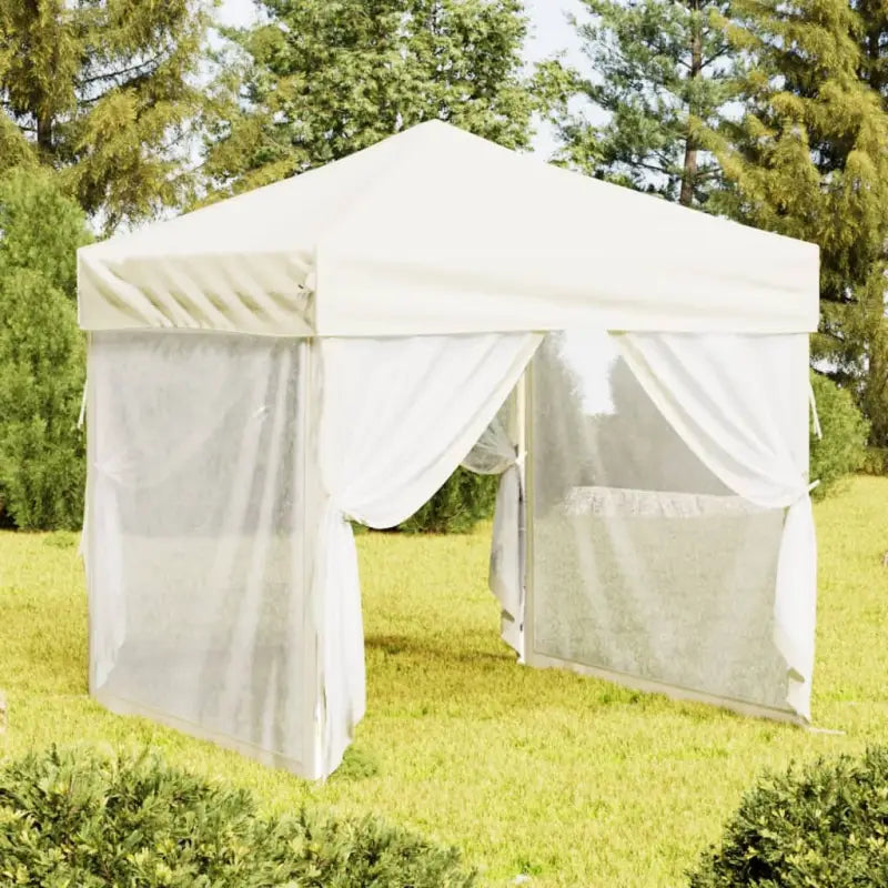 Inklapbare partytent van 210d Oxford stof met zilverkleurige coating - Crème / 2 x 2 m / 1 - Partytenten & prieëlen