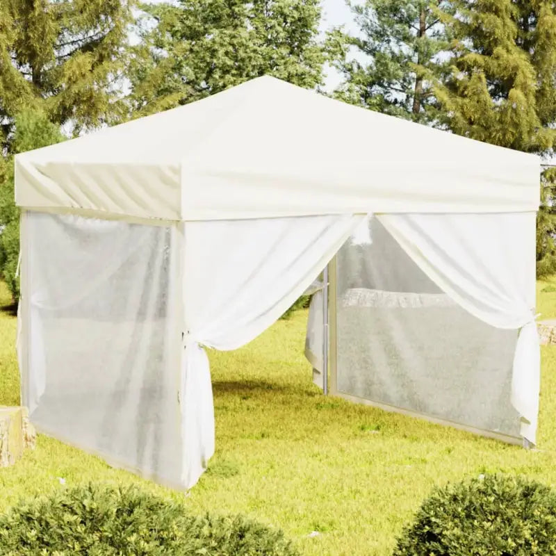 Inklapbare partytent van 210d Oxford stof met zilverkleurige coating - Crème / 3 x 3 m / 1 - Partytenten & prieëlen