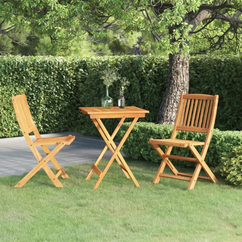 Inklapbare tuinset met massief acaciahout voor buiten dineren - 60 cm / without armrests / Vierkant - Tuinsets