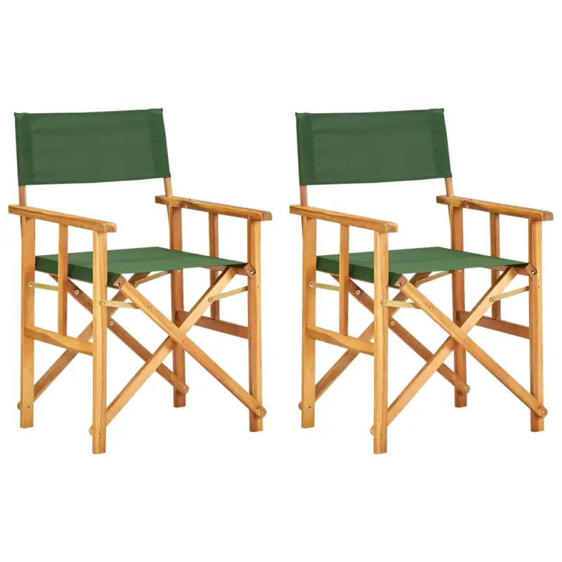 Inklapbare tuinstoel van massief acaciahout met eenvoudige opslag en levering bevat - Groen / 2 - Tuinstoelen