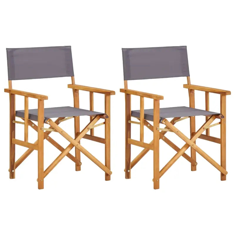 Inklapbare tuinstoel van massief acaciahout met eenvoudige opslag en levering bevat - Donkergrijs / 2 - Tuinstoelen