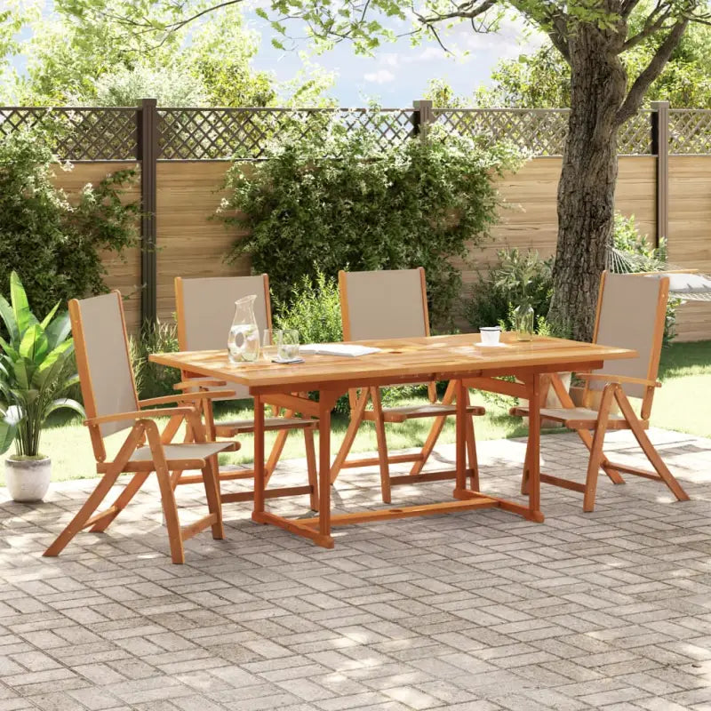 Inklapbare tuinstoelen van massief acaciahout de ideale keuze voor elke tuin - Taupe / 4 - Tuinstoelen