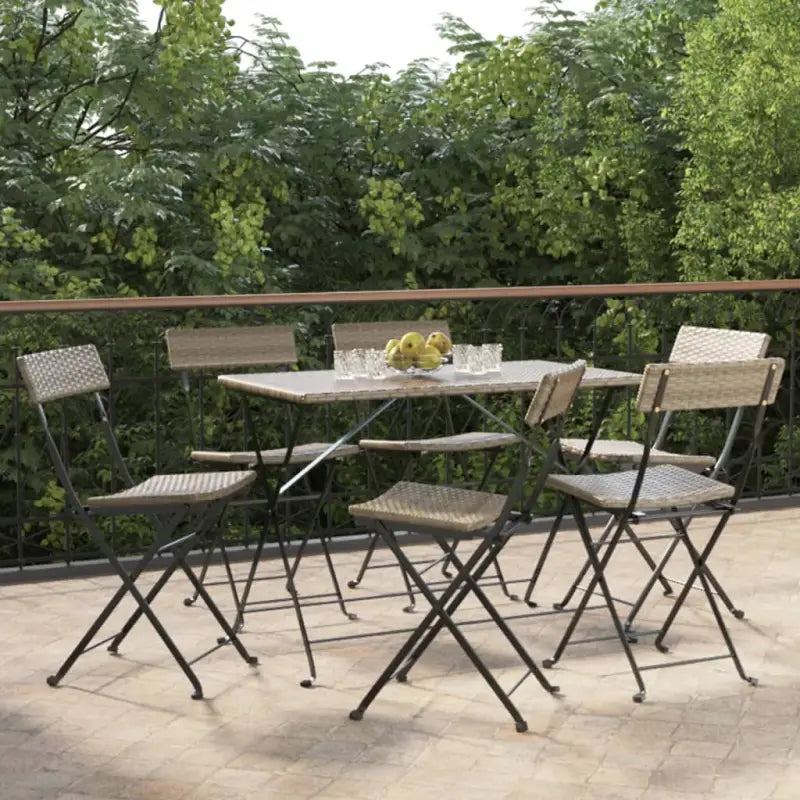 Inklapbare tuinstoelen van poly rattan voor tuin en terras - Tuinstoelen