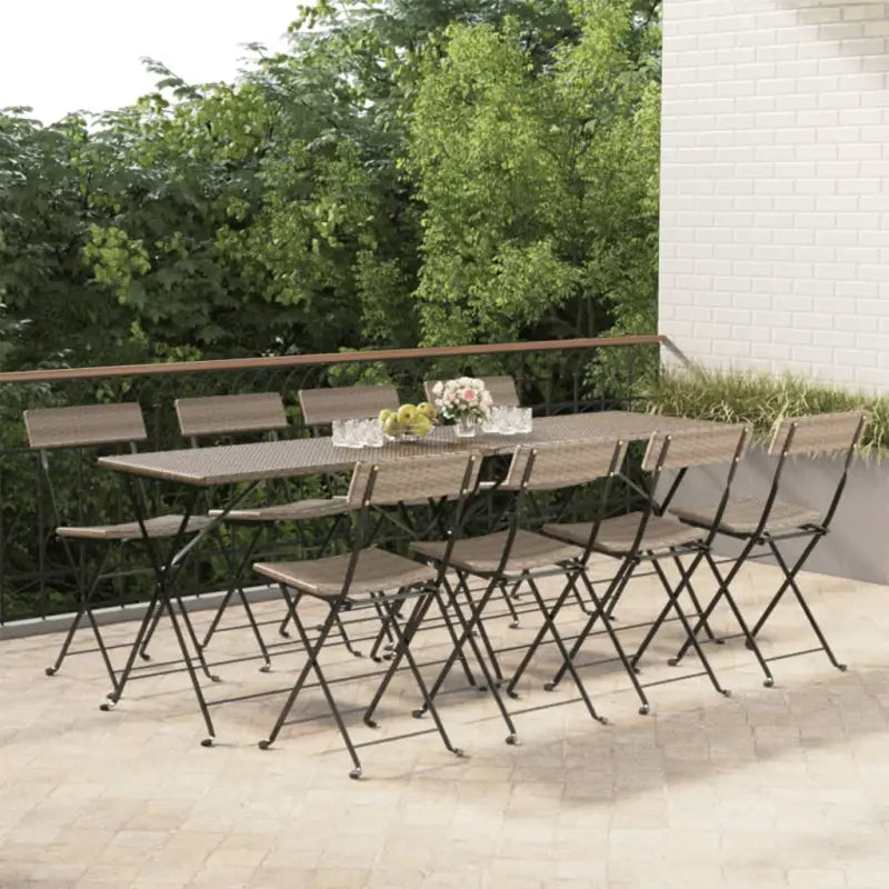 Inklapbare tuinstoelen van poly rattan voor tuin en terras - Grijs / 8 - Tuinstoelen