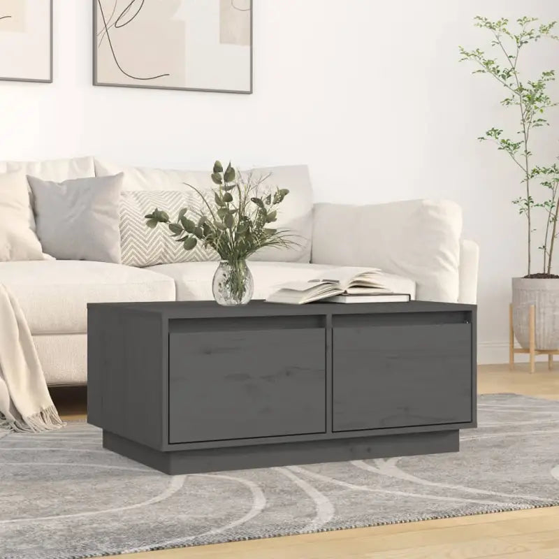 Inrichting met massief grenenhout salontafel voor een rustieke uitstraling - Grijs / 1 - Salontafels