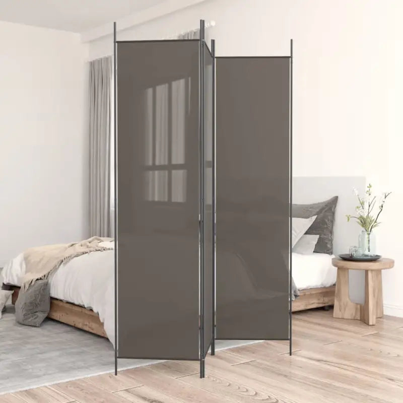 Kamerscherm met ademende stof voor privacy en sfeervolle indeling - Antraciet / 150 x 200 cm / 3 - Kamerschermen