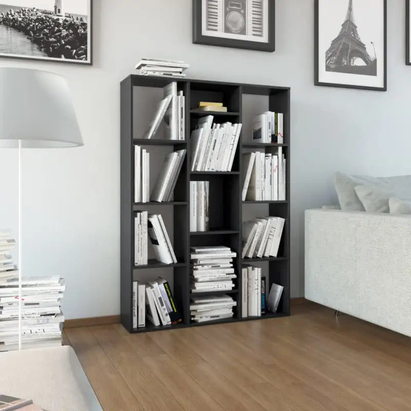 Kamerscherm met strak ontwerp van bewerkt hout voor in huis - Zwart - Kamerschermen