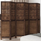 Kamerscherm van massief paulowniahout met verbrande uitstraling - 40 x 160 cm / 6 - Kamerschermen