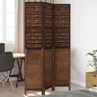 Kamerscherm van massief paulowniahout met verbrande uitstraling - 40 x 200 cm / 3 - Kamerschermen