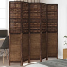 Kamerscherm van massief paulowniahout met verbrande uitstraling - 40 x 200 cm / 5 - Kamerschermen