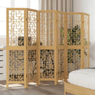 Kamerscherm van massief paulowniahout voor eenvoudig schoon gebruik binnenshuis - 40 x 160 cm / 6 - Kamerschermen