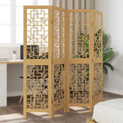 Kamerscherm van massief paulowniahout voor eenvoudig schoon gebruik binnenshuis - 40 x 160 cm / 4 - Kamerschermen