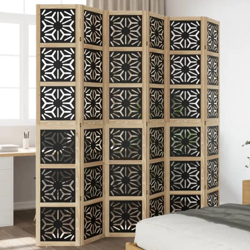 Kamerscherm van massief paulowniahout voor gebruik binnenshuis en eenvoudig schoon - 40 x 220 cm / 6 - Kamerschermen