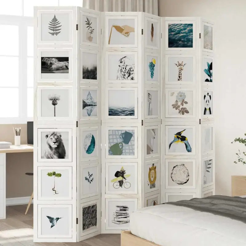 Kamerscherm van massief paulowniahout voor gebruik binnenshuis - 40 x 220 cm / 6 - Kamerschermen