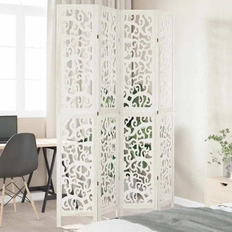 Kamerscherm van massief Paulowniahout voor gebruik binnenshuis eenvoudig schoon - 40 x 220 cm / 4 - Kamerschermen