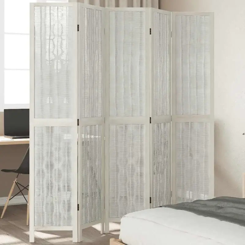 Kamerscherm van wilgentakken voor gebruik binnenshuis met massief paulowniahout - 40 x 200 cm / 5 - Kamerschermen