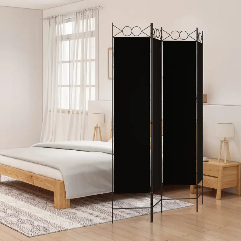 Kamerscherm voor het creëren van privéruimtes in huis - Zwart / 160 x 200 cm / 4 - Kamerschermen
