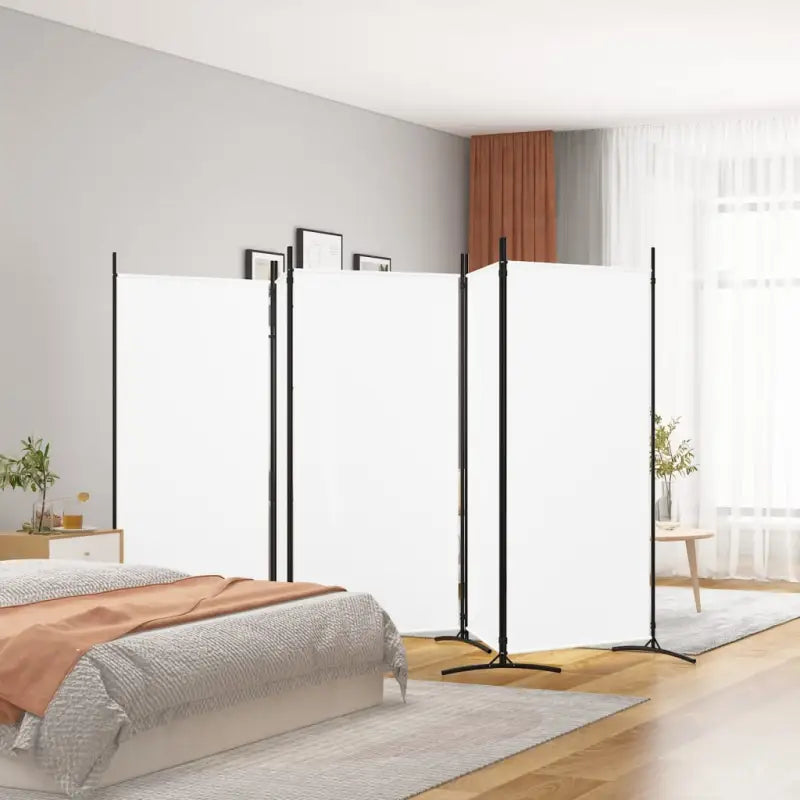 Kamerscherm voor het verdelen van een kamer en privacy - Wit / 433 x 180 cm - Kamerschermen