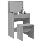 Kaptafel van bewerkt hout met binnen handbereik opbergmogelijkheden - Grijs sonoma / 1 - Slaapkamerkaptafels