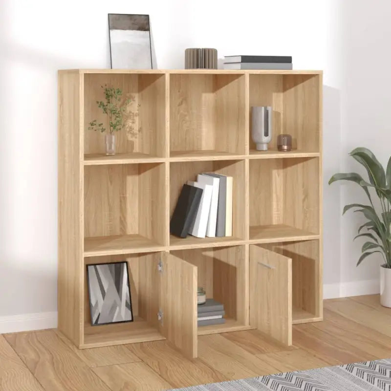kenkast van bewerkt hout met klassiek en strak ontwerp - Sonoma eiken / 1 - Boekenkasten
