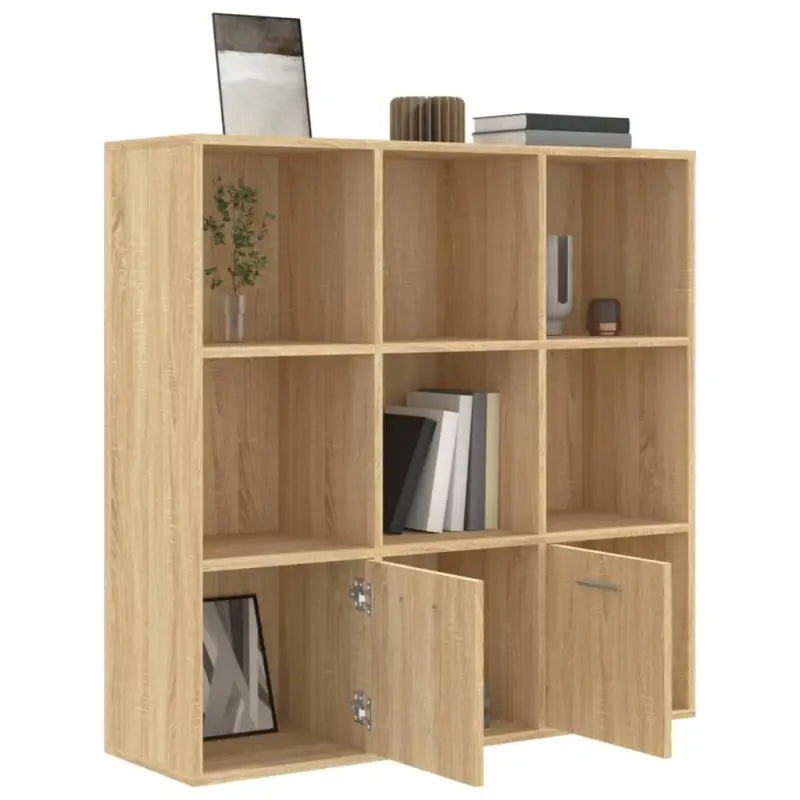 kenkast van bewerkt hout met klassiek en strak ontwerp - Sonoma eiken / 1 - Boekenkasten
