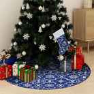 Kerstboomrok met sneeuwpatroon voor een luxe kerstboom uitstraling - Blauw / 90 cm / 1 - Kerstboomrokken