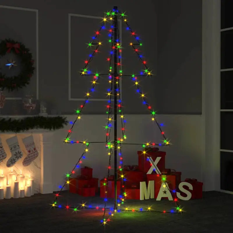 Kerstkegelboom met krachtige LED’s voor sfeervolle versiering - Multikleur / 150 x 98 cm / 1 - Kerstbomen